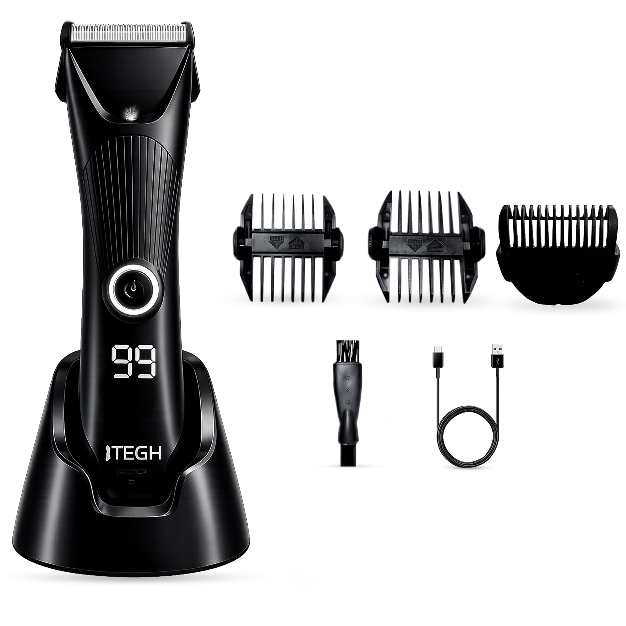 TEGH Corpo Capelli Inguine Trimmer Impermeabile Body Groomer Rasoio Ricaricabile Lama in Ceramica Pubica Capelli Trimmer Pelle--Friendly Rasoio Ascelle Torace Rasoio