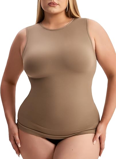 WAISTLINE Women's Compression Tank Top with Adjustable high Neck - Shapewear Cami for Tummy Control - Body Shaper Camisole