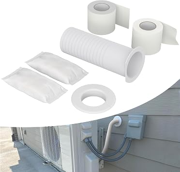 Flamorrow Mini Split Cover Wall Sleeve for Air Conditioning Line Set Covers, AC Sleeve Through Wall for Outside Air Conditioning Line Sets, Pipe Accessories
