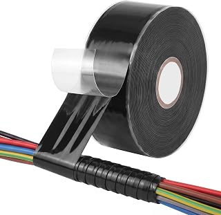 Pangda Pro-grade Self Fusing Silicone Tape 1''x36ft Multi-use Self-vulcanizing Silicone RTV Fireproof Tape 500°f Rubber Waterproof Tapes for Emergency Repair Outdoor Plumber Leak Electrical Coax Cable