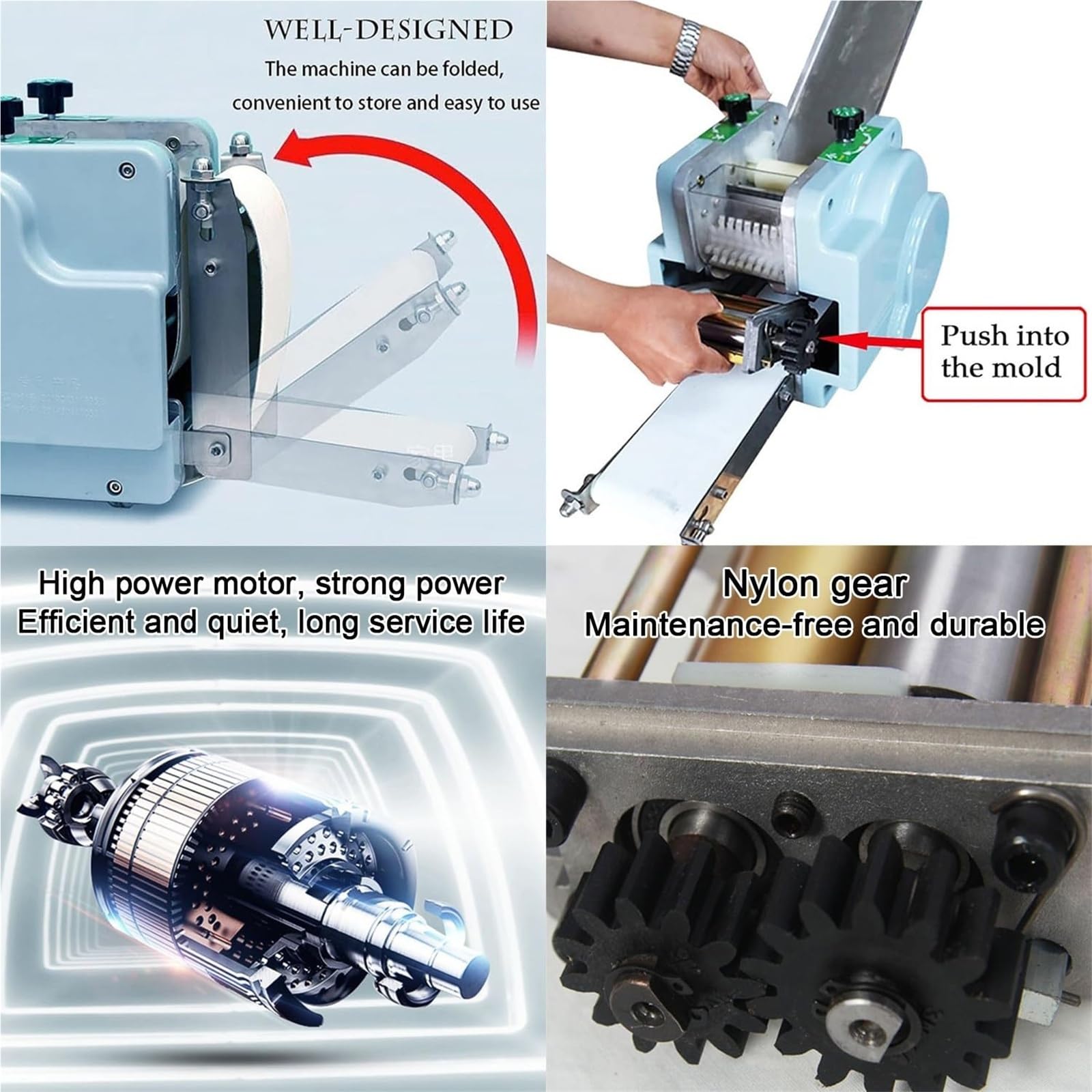 Molde de piel para máquina automática de envolver, cortador de masa de acero inoxidable de 7 a 10 cm, accesorio eléctrico para rollitos de primavera, pierogi, ravioles (7,5 cm)