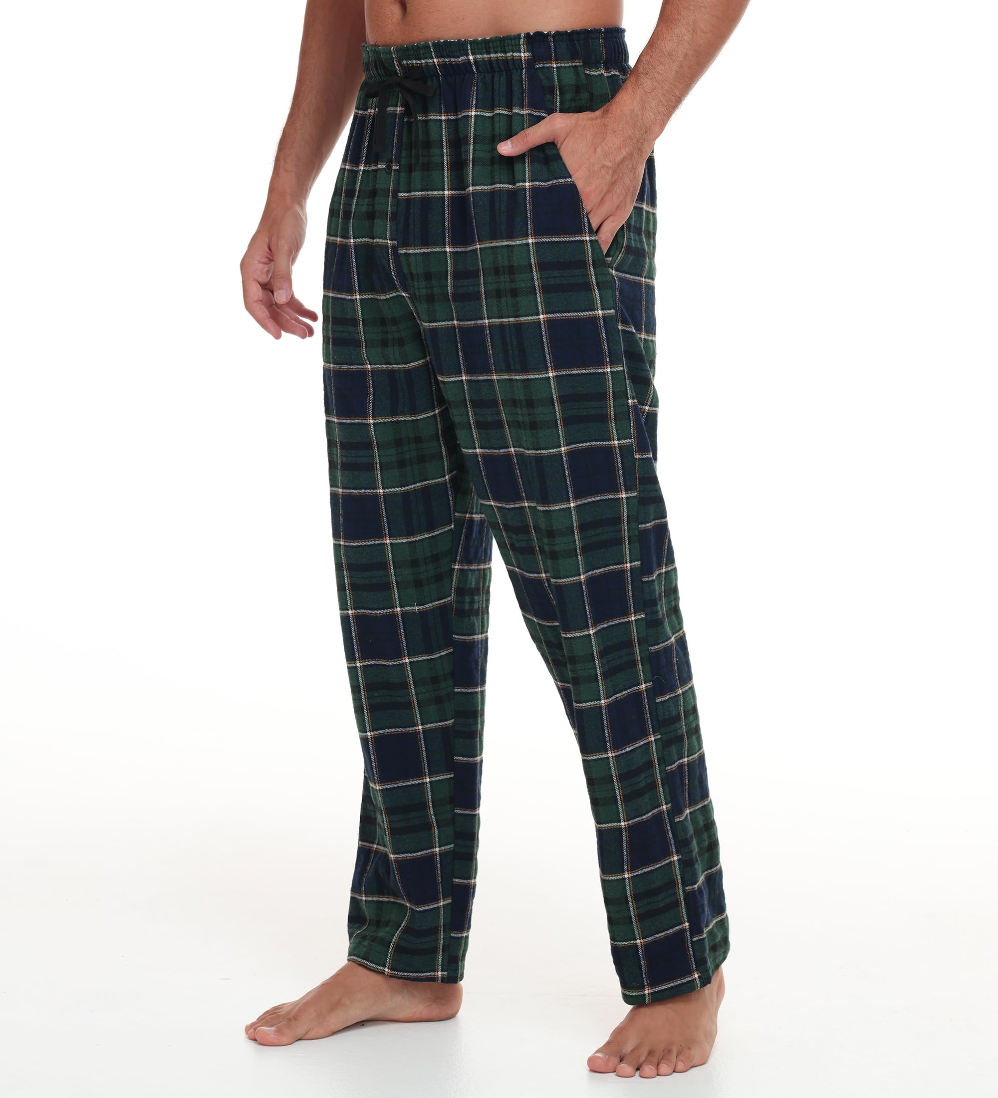 Huayuzh Lot de 3 pantalons de pyjama longs pour homme - Doux et respirant - Avec poches