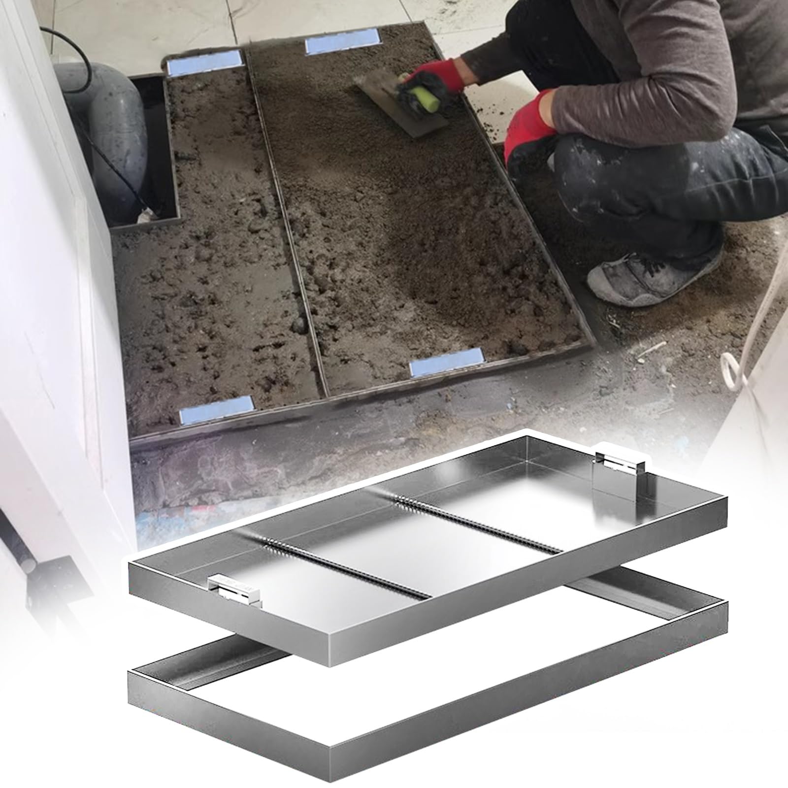Couvercle de chambre d'inspection avec 2 poignées rétractables en inox robuste