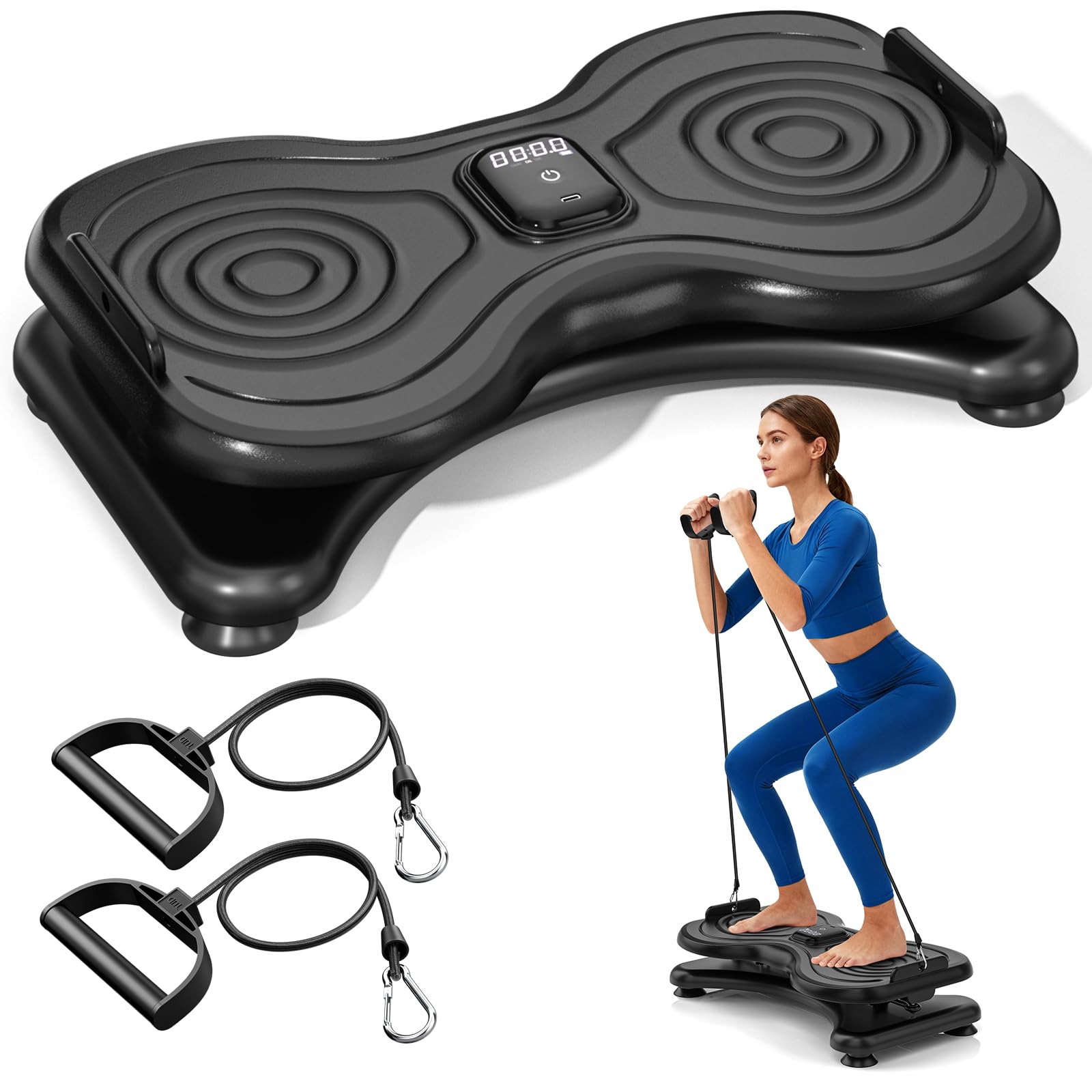 Waist Twister Machine Pieghevole Con Contapassi E Corda Elastica – Rosa, In ABS, Portata 400 Kg, Antiscivolo, Per Allenamento A Casa