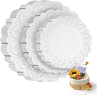 HAKSEN 108pcs Lace Paper Doilies Set - 6.5", 8.5", 10.5" Round Placemats for Parties, Weddings, Crafts & Table Decor