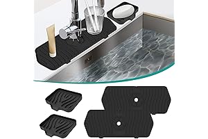 4 PCS Silicone Kitchen Faucet Splash Guard and Soap Tray