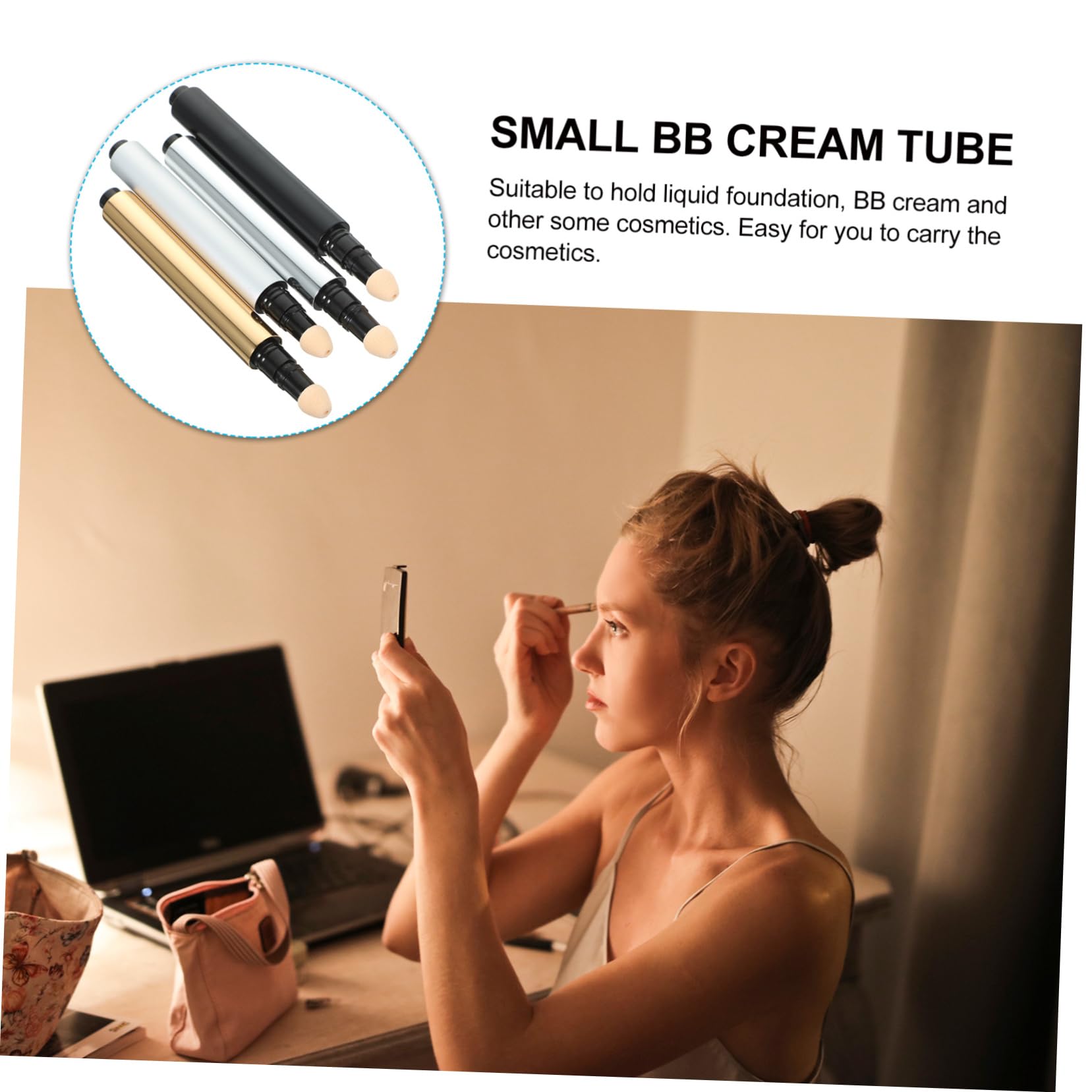 CALLARON 3 Series Bolígrafo De Corrector Vacío Para Maquillaje De Base Líquida Para Compacto 4 Piezas X 3