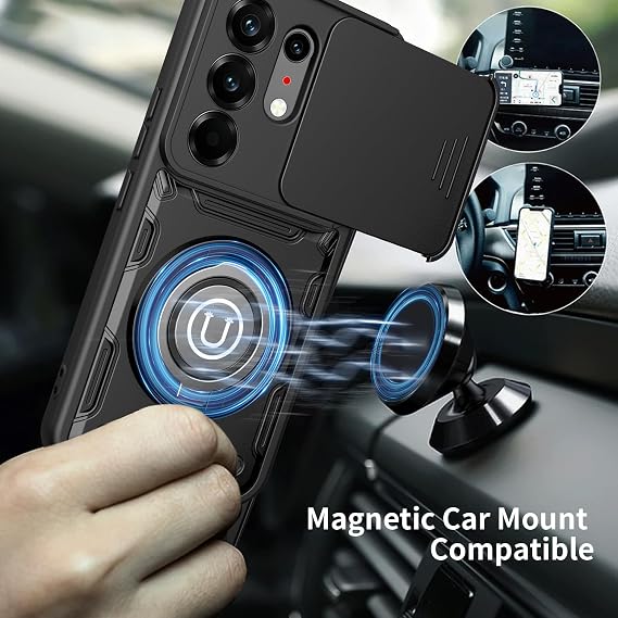 Compatible with Tecno Camon 50 Ultra 5G Case, 2-in-1 Slide Camera Cover, Kickstand Design Compatible with Tecno Camon 50 Pro 4G/5G CN5c CN7c Shockproof Phone Protective Case Orange