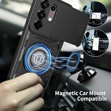 Compatible with Tecno Camon 50 Ultra 5G Case, 2-in-1 Slide Camera Cover, Kickstand Design Compatible with Tecno Camon 50 Pro 4G/5G CN5c CN7c Shockproof Phone Protective Case Orange