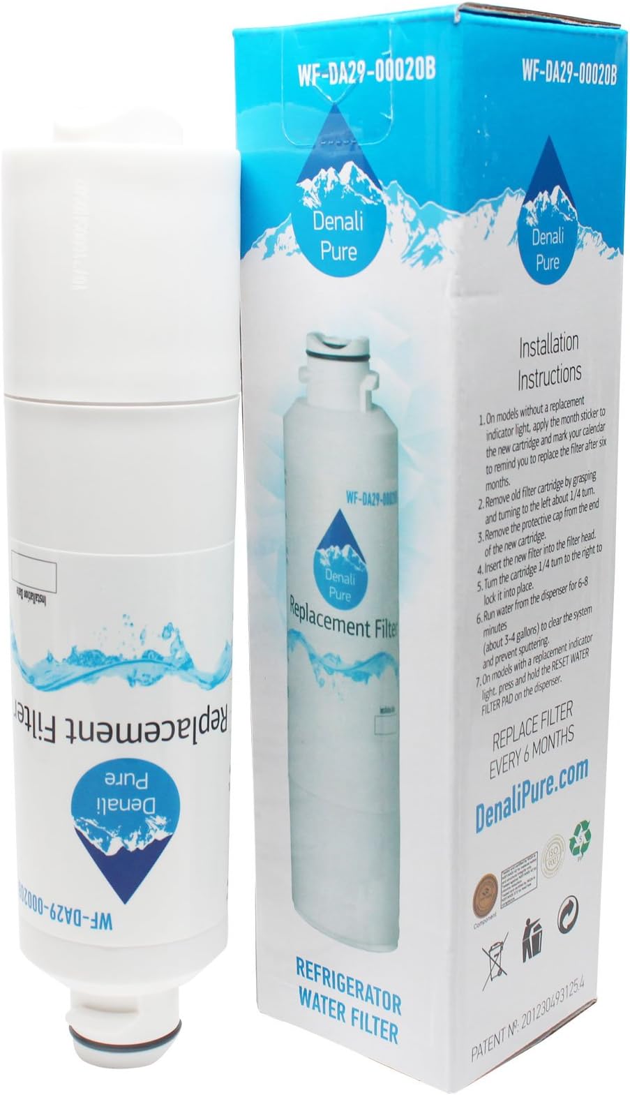 Replacement for Samsung RS261MDWP/XAA Refrigerator Water Filter - Compatible with Samsung DA29-00020B, DA29-00020A, HAF-CIN Fridge Water Filter Cartridge