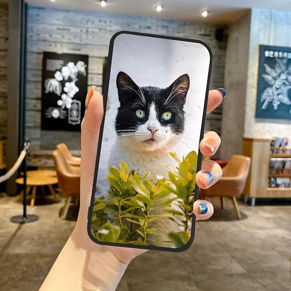 Black Personalised Photo Phone Case for Tecno Spark 40 Pro,Design Your Own Photo Image,Text Phone Case,Silicone Bumper Slim Soft TPU Cover Case,Personalised Case