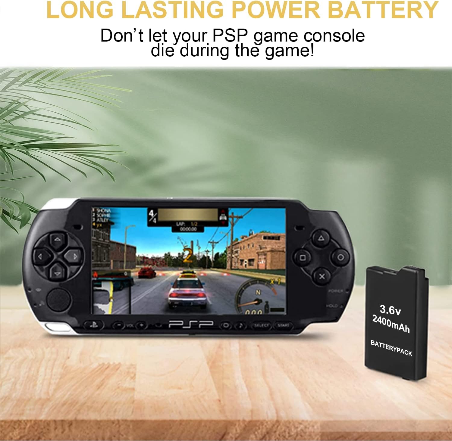 PSP-s110 Battery High Capacity Quality Real 2400mAh 3.6V Lithium Ion Rechargeable Battery Pack Replacement for Sony PSP 2000/PSP 3000 PSP-S110