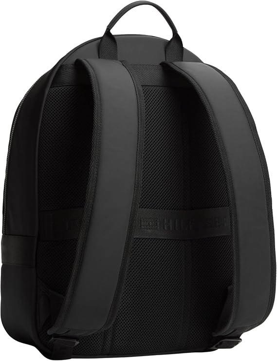 Tommy Hilfiger Men's Backpack Repreve with Exterior Pocket, Black (Black), One Size