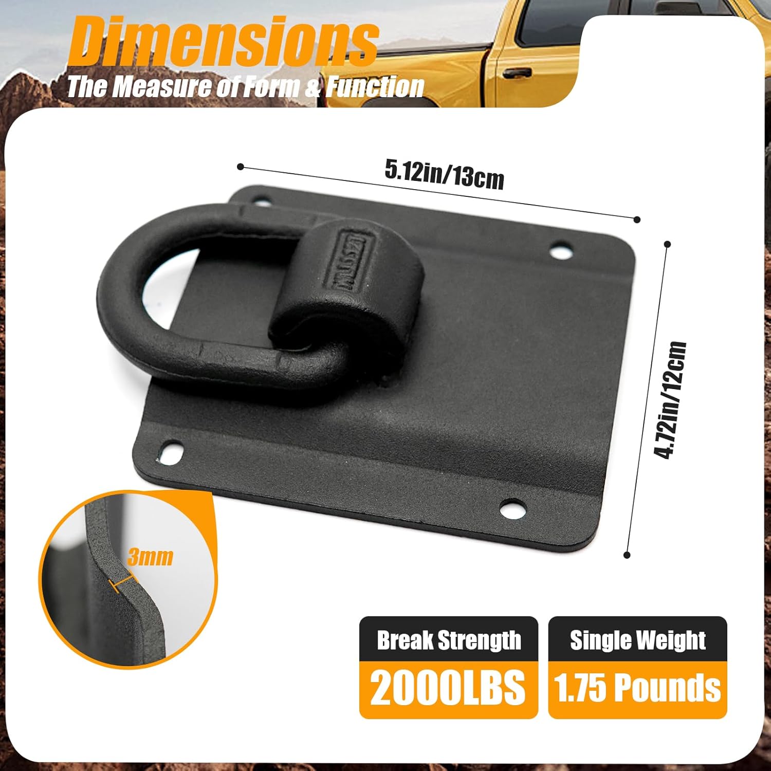 4 Pack Truck Tie Down Anchors, Heavy Duty Bed Tie Downs Truck Accessories Fit for 2015-2025 Ford F150 F250 F350 & Raptor 2026 Replaces FL3Z-99000A64-B FL3Z-9928408-AB