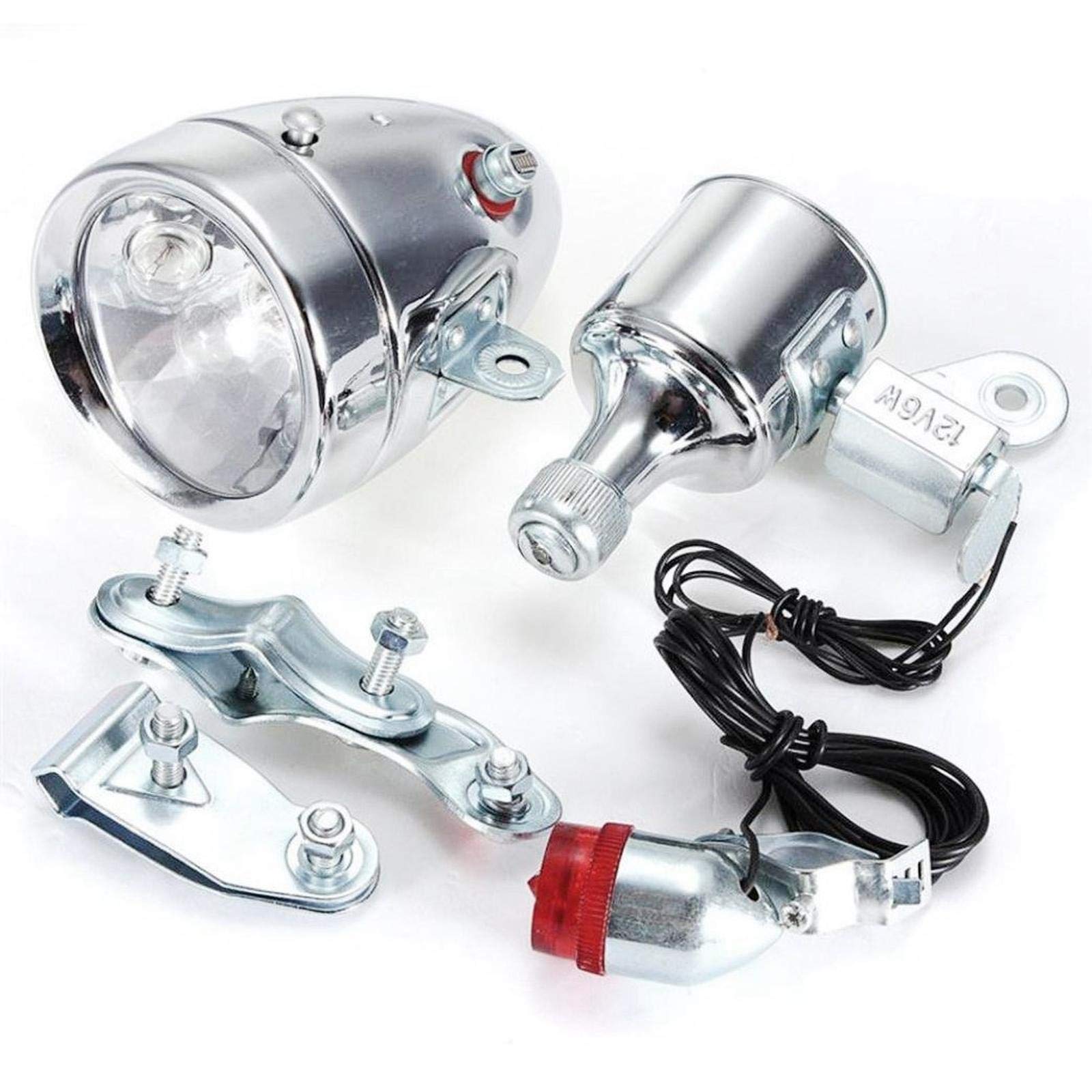 Luces de bicicleta, luces de bicicleta, luces de bicicleta, faros delanteros y luces traseras alimentadas por dínamo de ciclismo Juego de luces traseras de bicicleta que se adapta a todas las biciclet