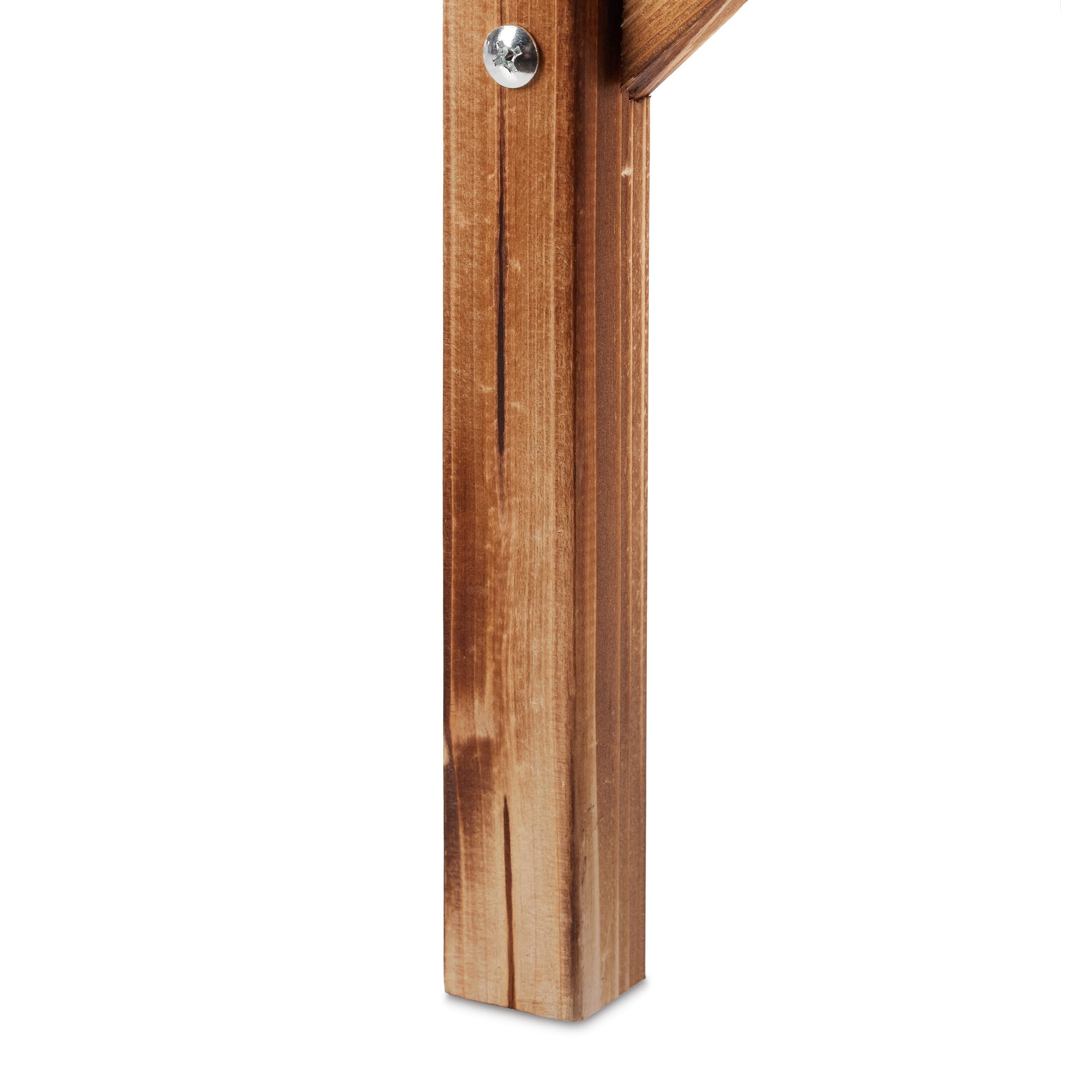 Relaxdays Fioriera a Scala con Spalliera, Portapiante, 2 Ripiani, Legno, HLP 109x61x40 cm, Effetto Bruciato
