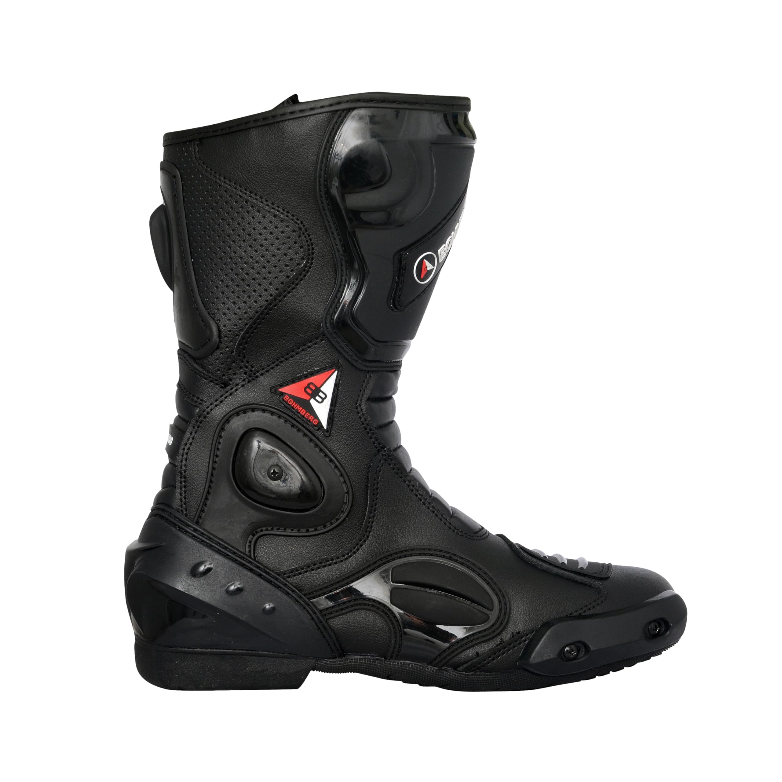 Botas de moto para hombre, deportivas, de piel, estables,protectores reforzados integrados, con protección en los tobillos, ergonómicas, botas moteras, biker, motorista