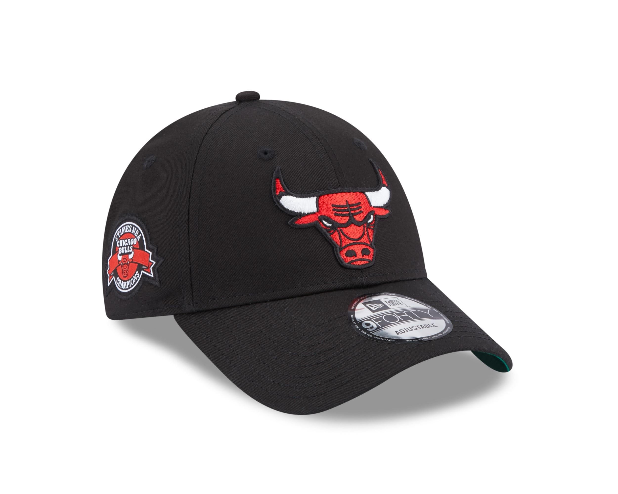 New Era Mens Team Side Patch 940 Adjustable Cap ~ Chicago Bulls Black