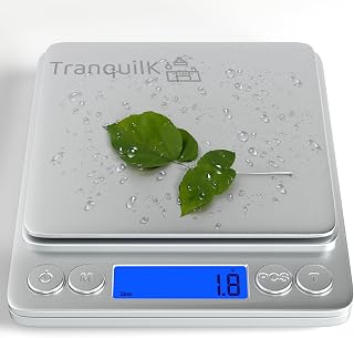 Digital Food Scale for Kitchen with Gram and Ounce Smart Kitchen Scale for Food Products, Baking, Sourdough Bread Making, Cooking, Weight Loss, Jewelry & Packages (0.1g/3kg)