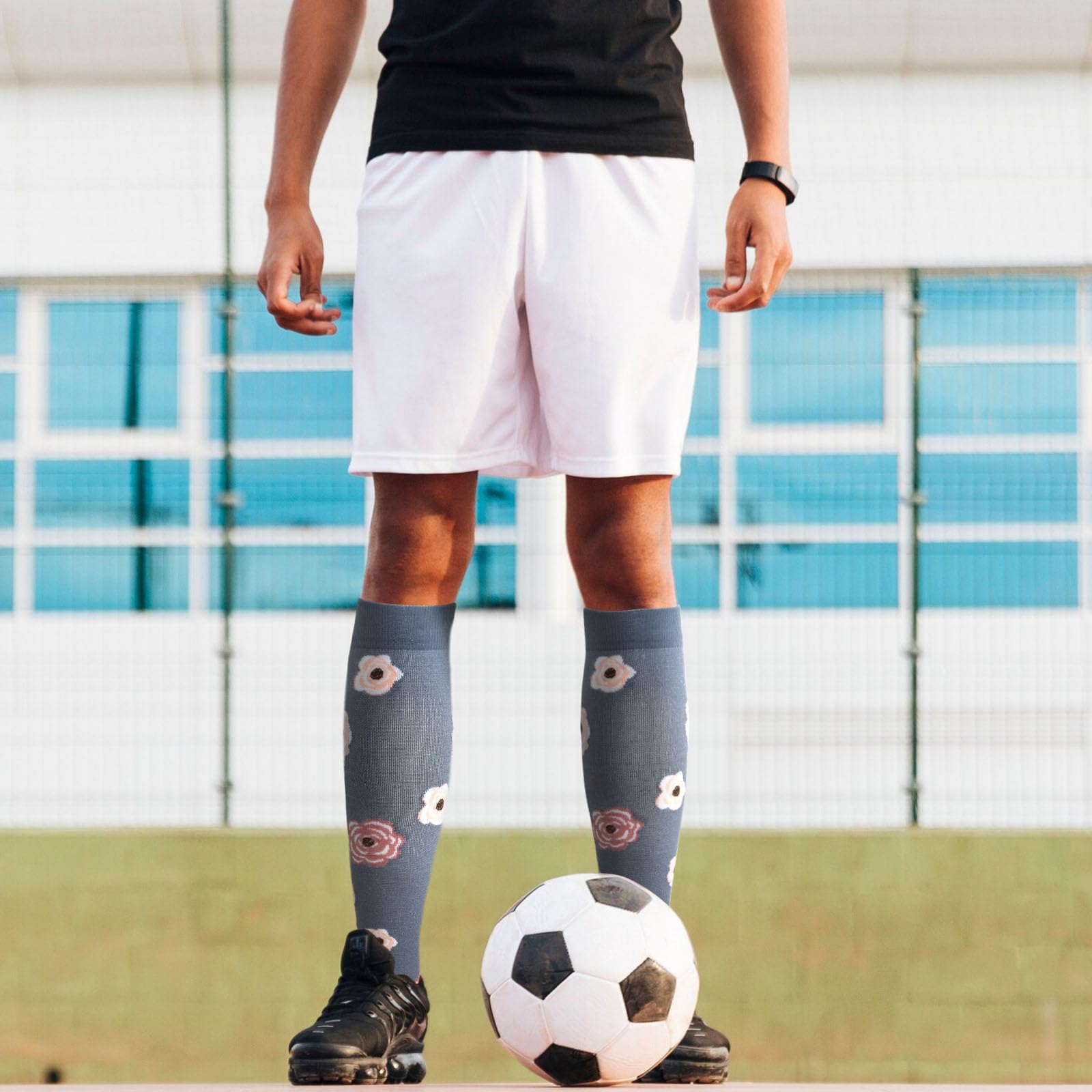 LEOSTEP 6 pares de calcetines de compresión para hombres y mujeres, soporte diario para viajes, trabajo y estilo de vida activo, calcetines respirables cómodos