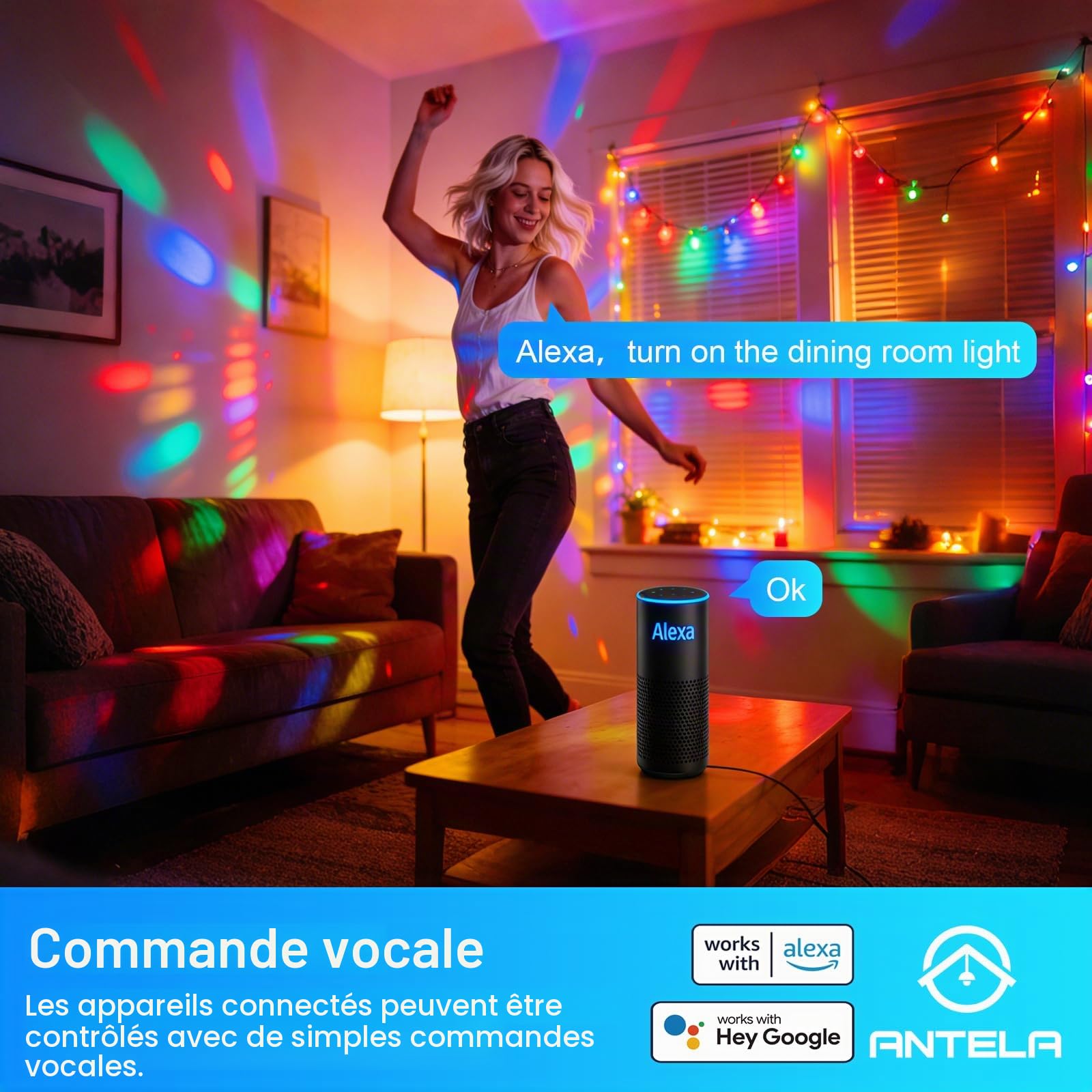ANTELA Prise Connectée AI 16A 3680W, 4 Unités | Suivi de la Consommation d'Électricité, Suivi des Factures d'Électricité, Compatible Alexa et Google Home, 2,4GHz