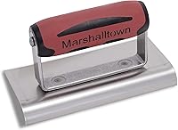 Marshalltown Curved Concrete Edger 6x3 Stainless Steel Blade, 1/2 Lip 3/8 Radius, DuraSoft Handle, Made in USA - 136SSD