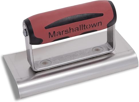 MARSHALLTOWN Curved Concrete Edger, 6 x 3 Stainless Steel Blade, 1/2 Lip x 3/8 Radius, Made in the USA, 136SSD