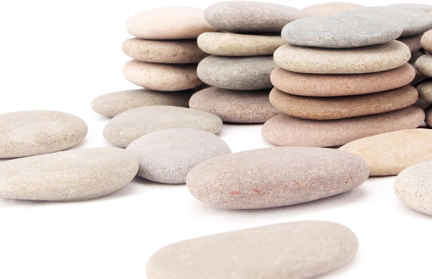 [About 94 PCS - 101 PCS](18.76 Pounds) Flat Rocks,Painting Rocks,River Rocks,1.91"-3.23" Craft Rocks,DIY Stones,Rock Painting,Rocks for Arts