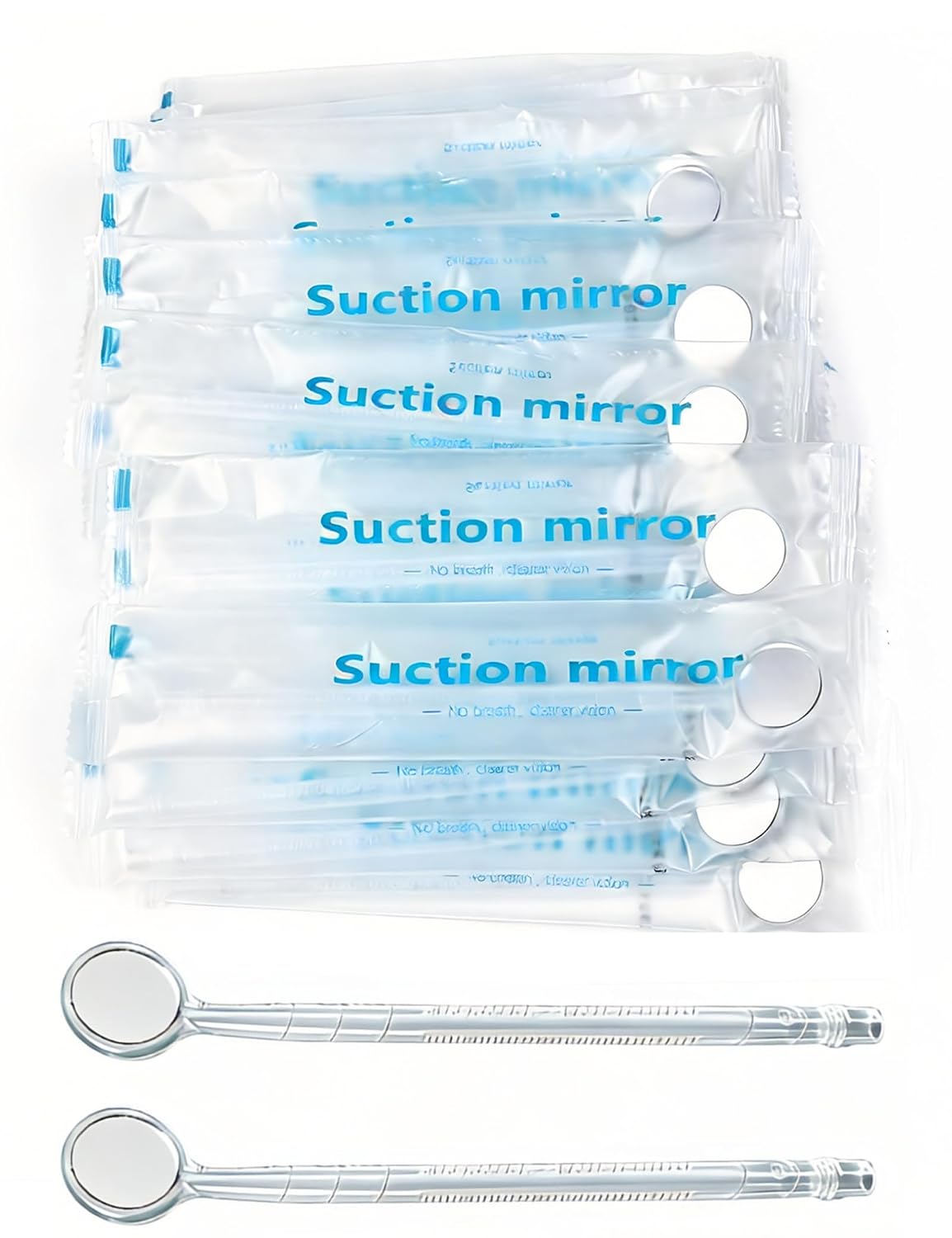 20pcs Disposable Oral Suction Nozzle Mirror Anti-Fog Dental Mirrors Dental Instruments