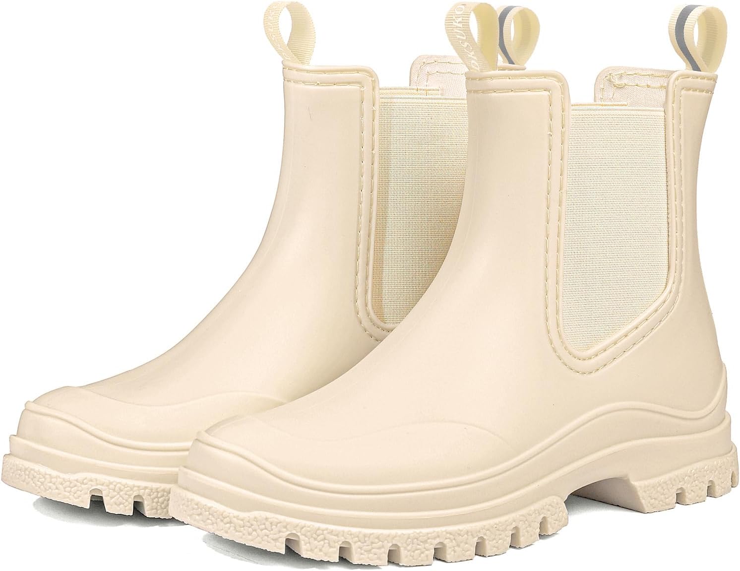 DKSUKO Rain Boots Women Waterproof Chelsea Boots Ankle Garden Shoes for Ladies Rubber Short Rainboots with Removable Comfort Insole for Outdoor Work Deck Mud Boots