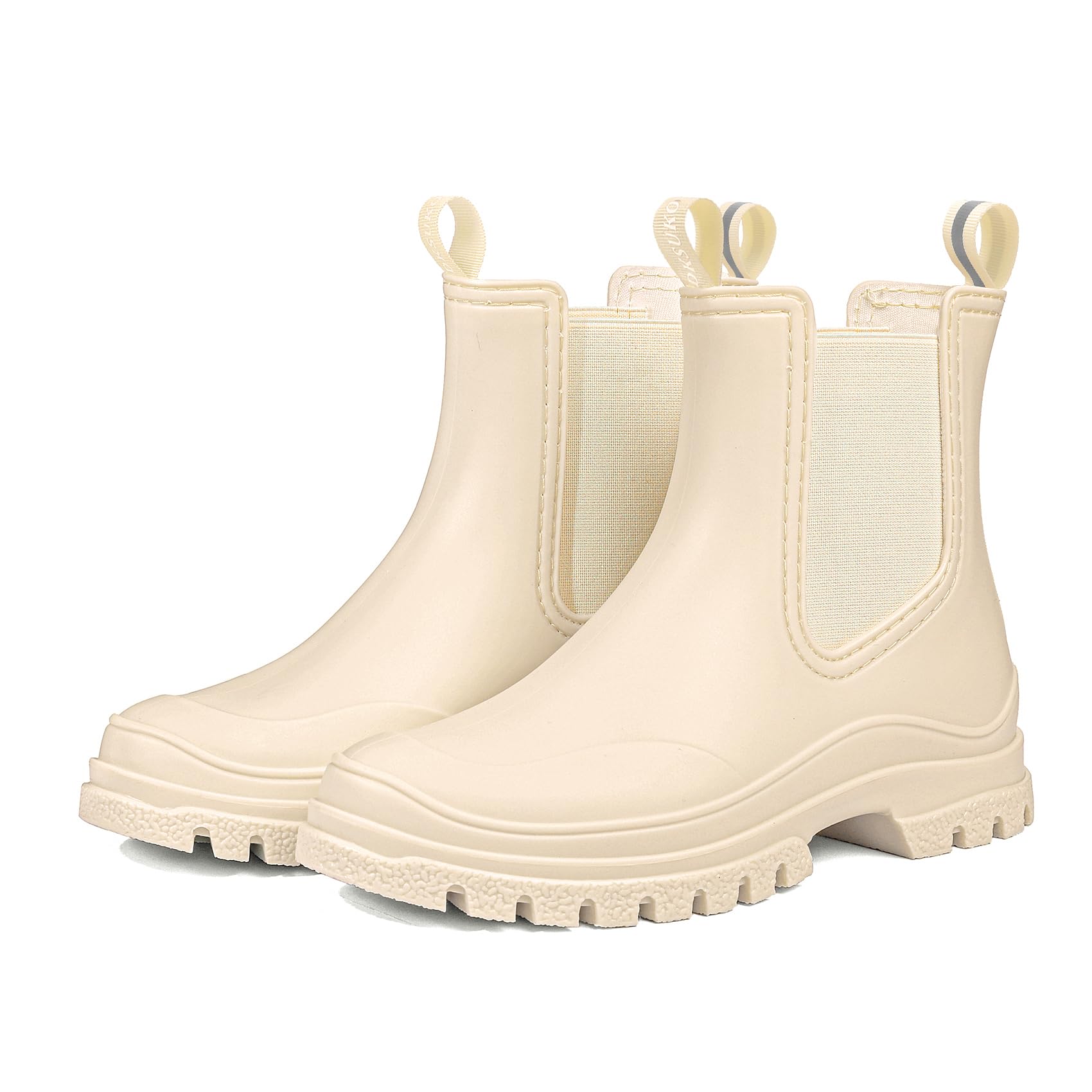 DKSUKO Women's Ankle Rain Boots Waterproof Chelsea Short Garden Shoes