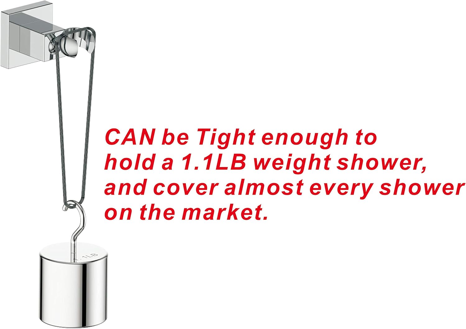Wall Mounted All Brass Adjustable Handheld Shower Head Bracket Holder, Hand Held Shower Wand Hose Sprayer Holder (Square, Chrome)
