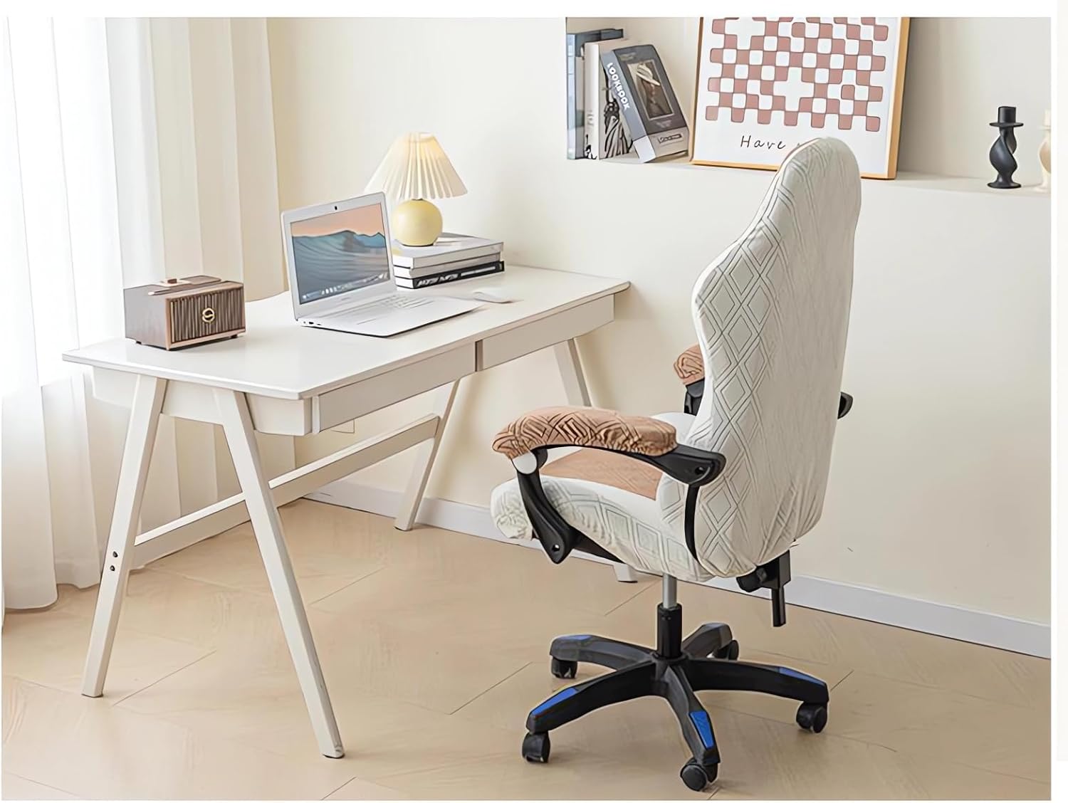 Gaming Chair Cover Office Chair Cover Game Chair Cover Stretchable with Armrest Covers Computer Chair Seat Covers Gaming Chair Cover Slipcovers, Khaki b