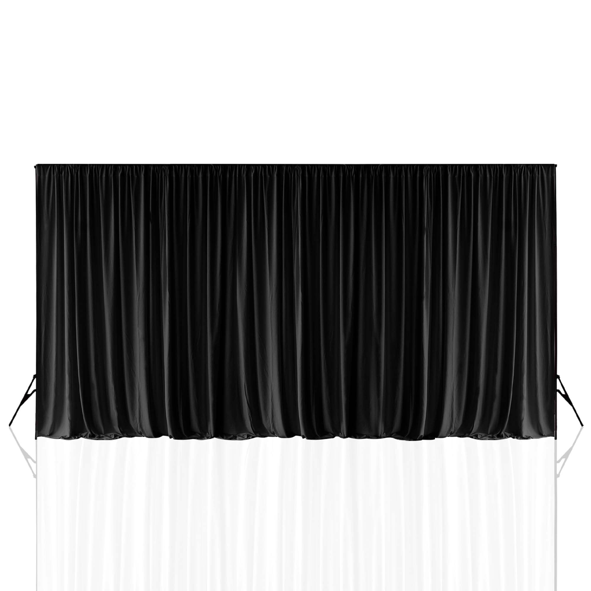 Rideau de fond en élasthanne - Tissu polyester infroissable pour photographie, mariage et décoration d'événement - Drapé extensible pour fête prénatale, fête et fond de scène - Noir 3 x 6 m