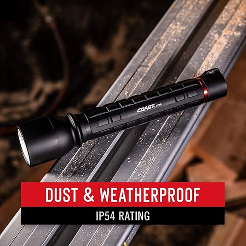 Miniatura 9 de Coast XP18R 3650 lúmenes USB-C recargable linterna LED de doble potencia con enfoque deslizante de haz puro y construcción de aluminio de grado