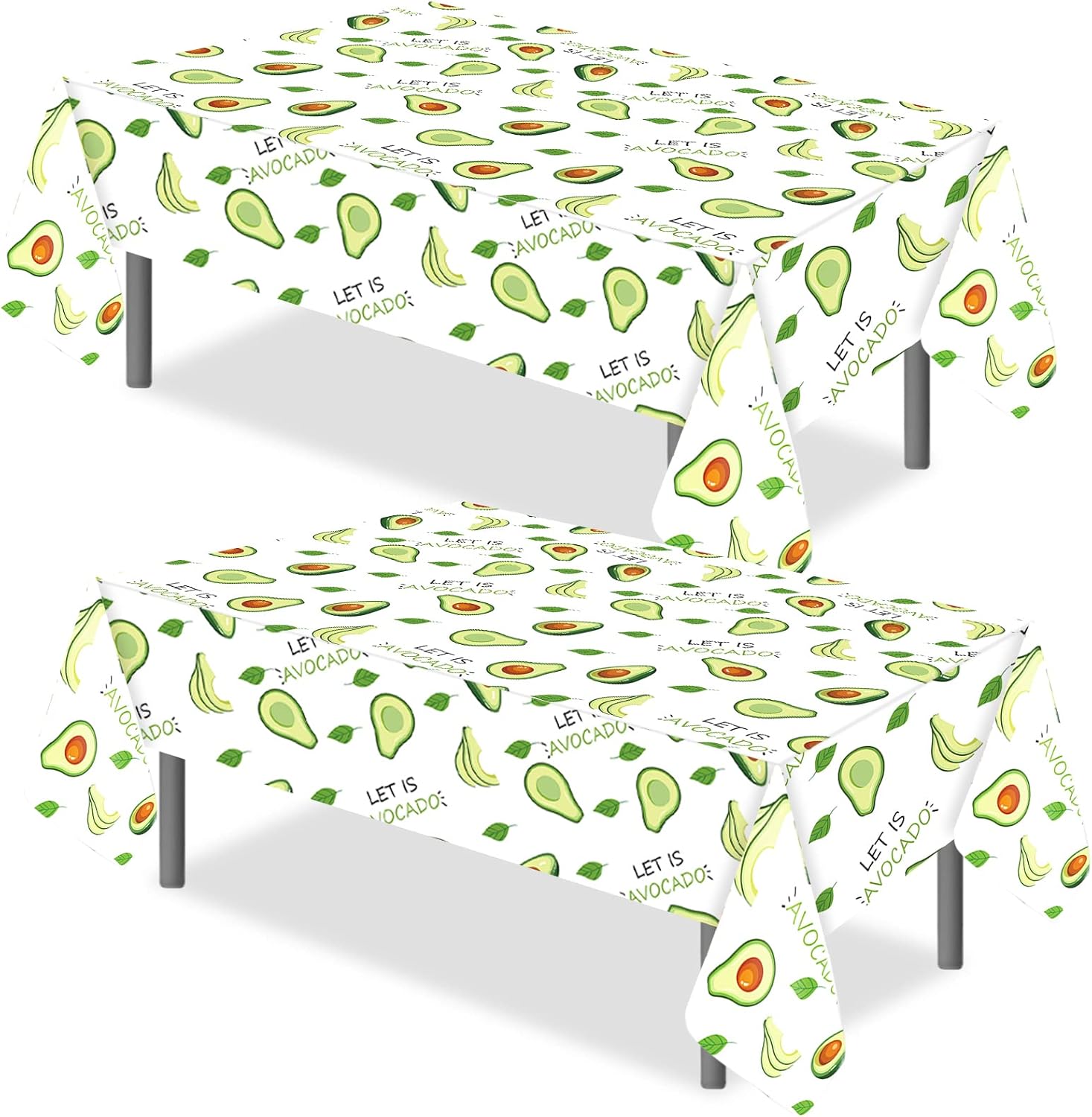 Flutesan 2 Pieces Avocado Tablecloths Fruit Avocado Birthday Tablecover, Cute Printed Table Cover for Fruit Themed Party Mexican Fiesta Party Baby Shower Birthday Decorations 86 x 51 Inches