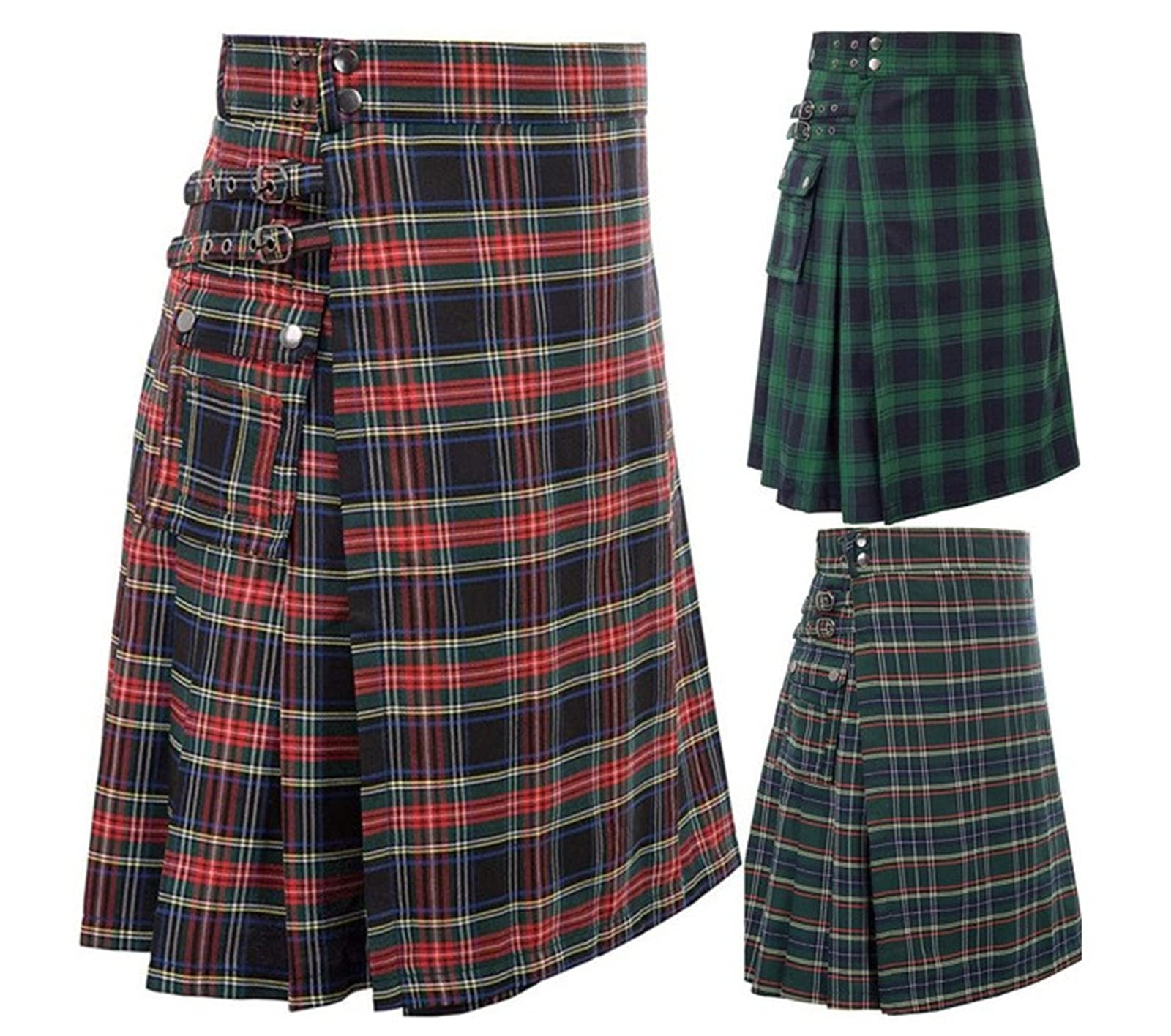 Falda Escocesa Tradicional Escocesa a Cuadros para Hombre, tartán irlandés, Combate, Punk, gótico, Highland