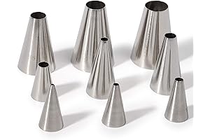 9-Piece Round Pastry Tips for Creative & Precise Cake Decorating