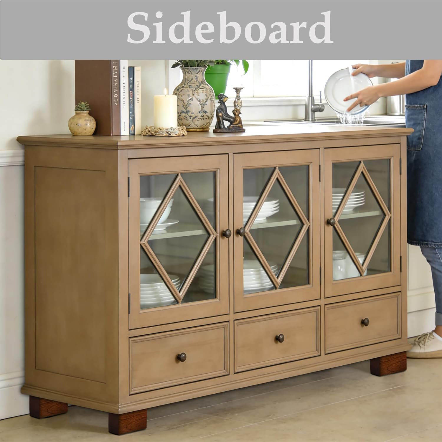 Sopicoz Wood Bed Risers (Brown, 4 inch)