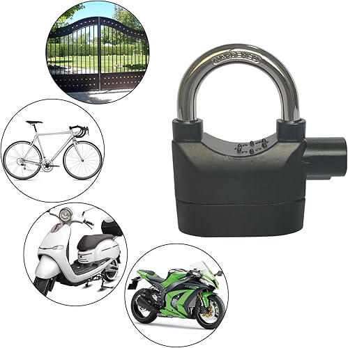 Miniatura 3 de LianShi Alarma Lock 110dba Sistema de bloqueo de alarma de seguridad universal antirrobo para motor de puerta Candado de bicicleta con 3 llaves (2
