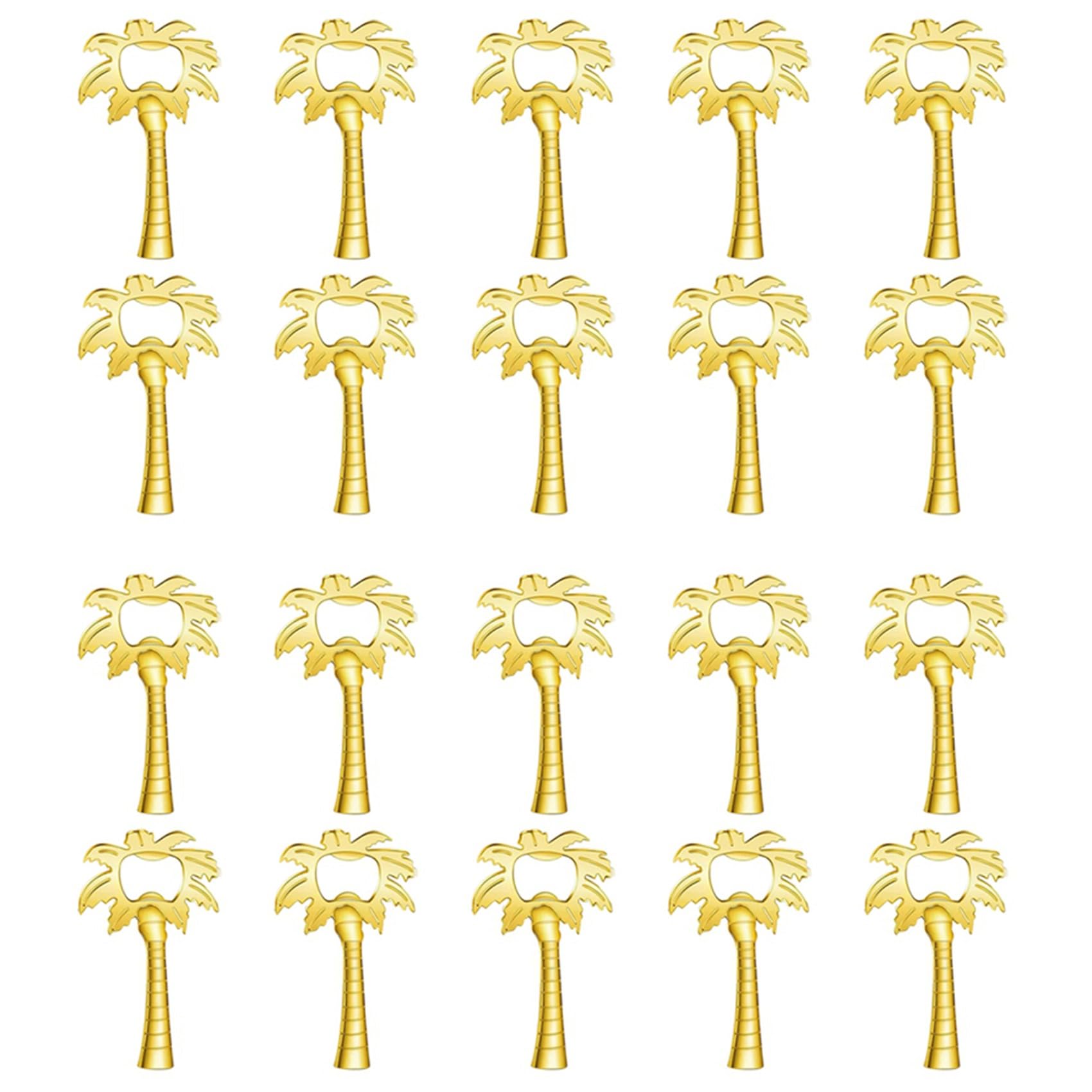 Hndhbfgrt 20pcs Coconut Tree Bottle Opener for Wedding Shower Guest Gifts Souvenirs for Wedding Favor Supplies Gold