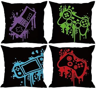 14 Gamer Bedroom Ideas for Cool Creative Immersive Setups 98 Colorful Video Game Controller Teen Gaming Throw Pillow Cover Pillowcase...