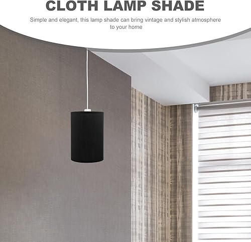 Miniatura 2 de LIFKOME Pantalla de repuesto para lámpara de tambor E27 con clip, cubierta de luz cilíndrica tejida natural para candelabros, lámparas de mesa y