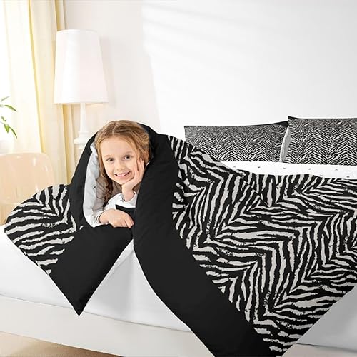 Miniatura 95 de Castle Fairy Juego de ropa de cama con estampado de cebra, tamaño matrimonial, juego de edredón de animales de África y vida silvestre, juego