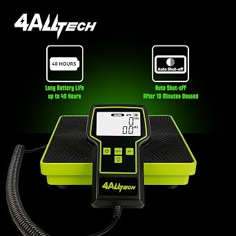 220LBS Electronic Refrigerant Charging Weight Scale High Precision Large Screen Backlit Display Digital Freon Scale for HVAC AC Refrigerant Recovery Tank Recharging with Case Heavy Duty Small Business