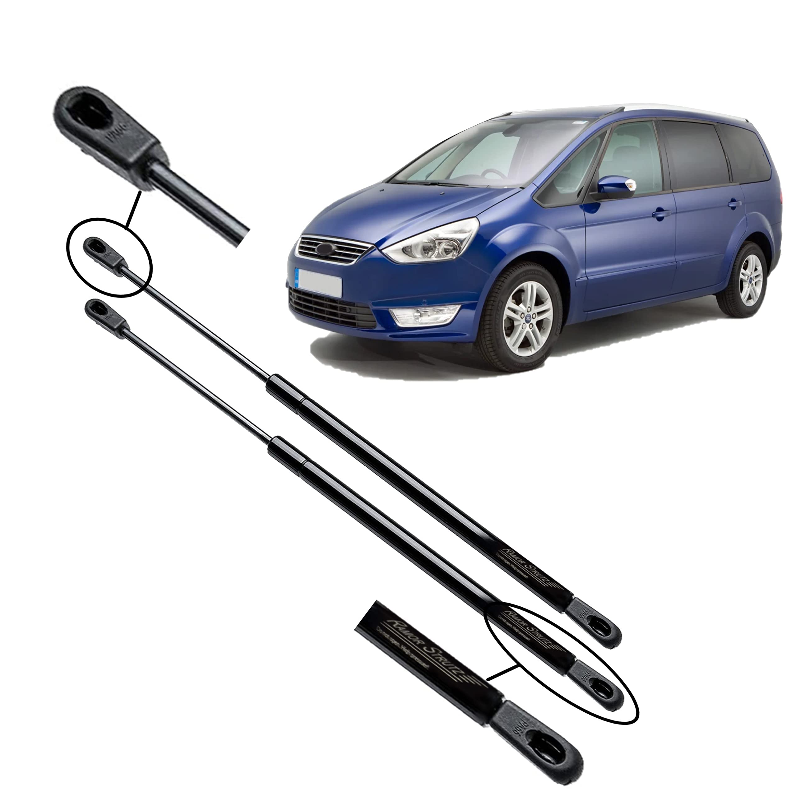 Ramor Strutz 2x Boot Gas Struts Compatible with a Ford Galaxy Mk2 WA6 2006-2015. Tailgate Gas Springs Replacement for 1405189 and others.