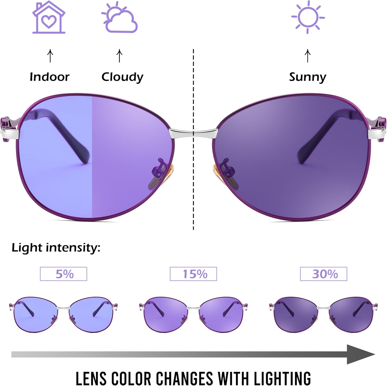 FEISEDY Oval Photochromic Polarized Sunglasses Women Retro Metal Rhinestone Sunglasses Classic UV400 Protection B1119