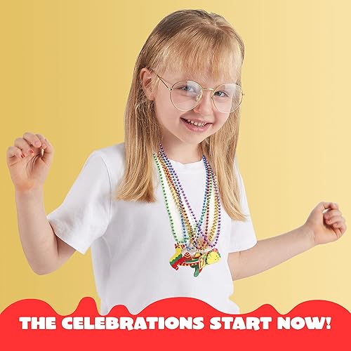 Miniatura 5 de JOYIN 12 collares para fiesta del Cinco de Mayo, suministros para fiestas de cumpleaños mexicanas, accesorios para fotos de Luau, eventos de