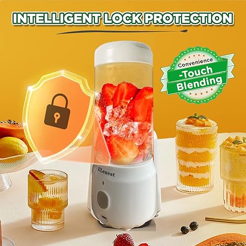 Miniatura 2 de Práctica licuadora portátil de un solo toque con recargable por USB y protección de bloqueo inteligente licuadora personal de 13 onzas para batidos