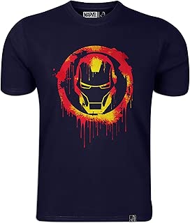 Marvel: IronMan Linelight Men's Round Neck T-shirt Navy Blue
